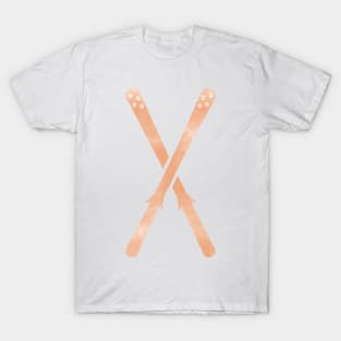 Snow Skis Orange T-Shirt